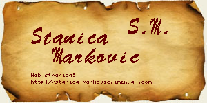 Stanica Marković vizit kartica